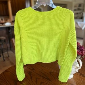 Neon Lime Green Sweater Cable Knit